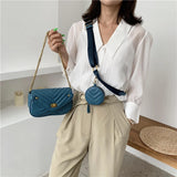 2 Pcs/set Small PU Leather Crossbody Bag Chain Shoulder Handbags
