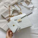 2 Pcs/set Stone Pattern Women's Crossbody Bags Party Tote