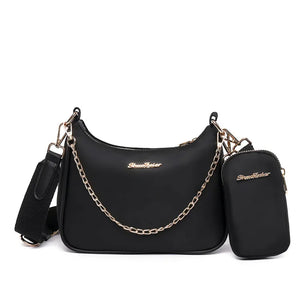 2 Pcs/set Women's Nylon Shoulder Bag Travel Messenger Crossbody Purse