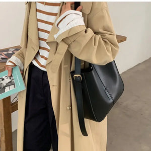 2 Piece Retro Pu Leather Tote Bag Women Handbag