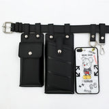 Women's 2-Piece Leather Waist Bags Crossbody Chest Purses