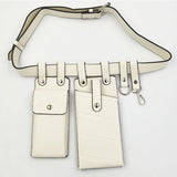 Women's 2-Piece Leather Waist Bags Crossbody Chest Purses