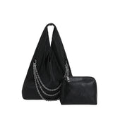2-Piece Women's Bucket Tote Bag Set - PU Leather Shoulder Crossbody Handbags