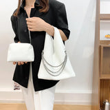 2-Piece Women's Bucket Tote Bag Set - PU Leather Shoulder Crossbody Handbags