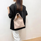 2-Piece Women's Bucket Tote Bag Set - PU Leather Shoulder Crossbody Handbags