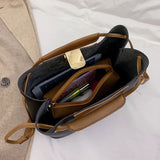 2-Piece Winter Bag Set: Tote Handbags, Shoulder Bags, Clutch Crossbody