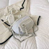 2 Pcs PU Leather Crossbody Saddle Bag & Chain Waist Bag for Women
