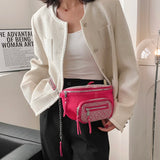 2 Pcs PU Leather Crossbody Saddle Bag & Chain Waist Bag for Women