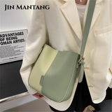 2 Women's Patchwork PU Leather Shoulder Bags for Travel