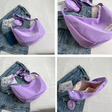 2 Set Solid Women's Purses and Handbags Soft Nylon Shoulder Messenger Bags