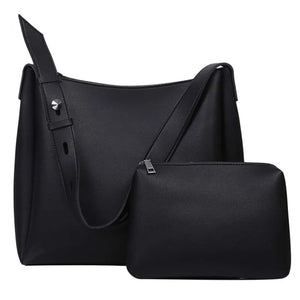2 Sets Casual Tote Bags PU Leather Shoulder Bags for Women Female
