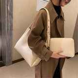 2 Sets Casual Tote Bags PU Leather Shoulder Bags for Women Female