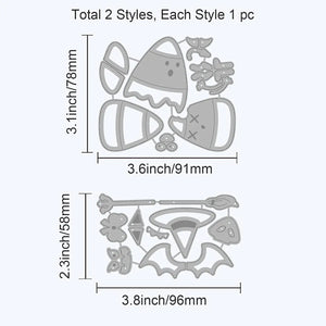 2 Sets Halloween Candy Corn Metal Cutting Dies for DIY Scrapbooking Embossing