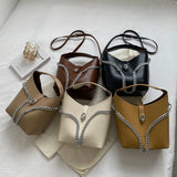 2-Piece Set PU Leather Shoulder & Crossbody Tote Bags for Women
