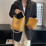 2-Piece Set PU Leather Shoulder & Crossbody Tote Bags for Women