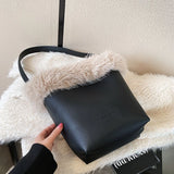 2 Sets PU Leather Shoulder Bags for Women Travel Lady Handbag