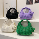 2 Sets Women's Half Moon Bag Purses & Handbags Quilted Cloth Fabric