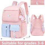 Rainbow School Backpacks for Teen Girls 1-6 Grade Travel Bag