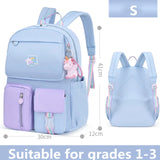 Rainbow School Backpacks for Teen Girls 1-6 Grade Travel Bag