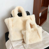 Faux Fur Winter Handbag Shoulder Bag Soft Plush