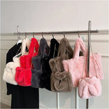 Faux Fur Winter Handbag Shoulder Bag Soft Plush