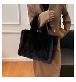 Faux Fur Winter Handbag Shoulder Bag Soft Plush