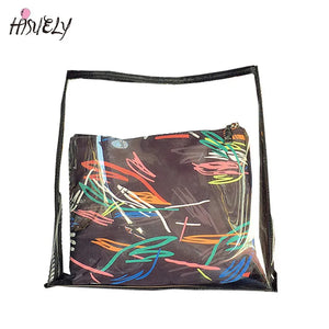 Transparent Composite Bags Teenager Girls Beach Bag Women Jelly Bag
