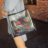 Transparent Composite Bags Teenager Girls Beach Bag Women Jelly Bag