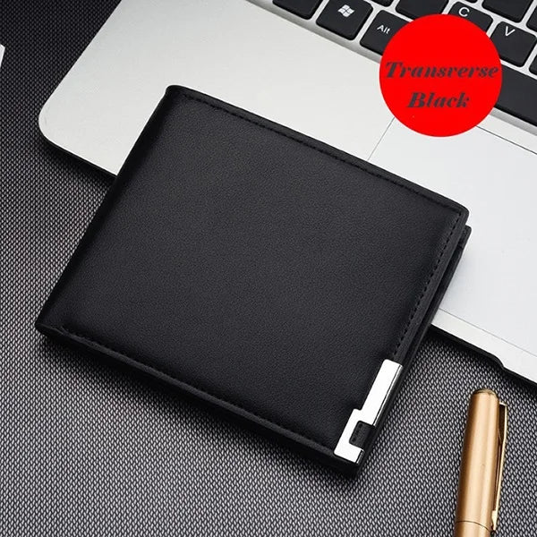 Men Wallets Purse Short Male Transverse Clutch Leather Wallet Men Mini Purse