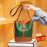 Leather Shoulder Bag Bucket Handbag Large Capacity Tote Sac