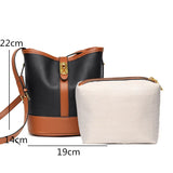 Leather Shoulder Bag Bucket Handbag Large Capacity Tote Sac