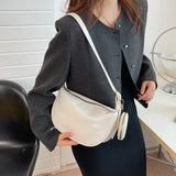 2 in 1 Shoulder Bag with Mini Round Purse Crossbody Bags Women PU Leather