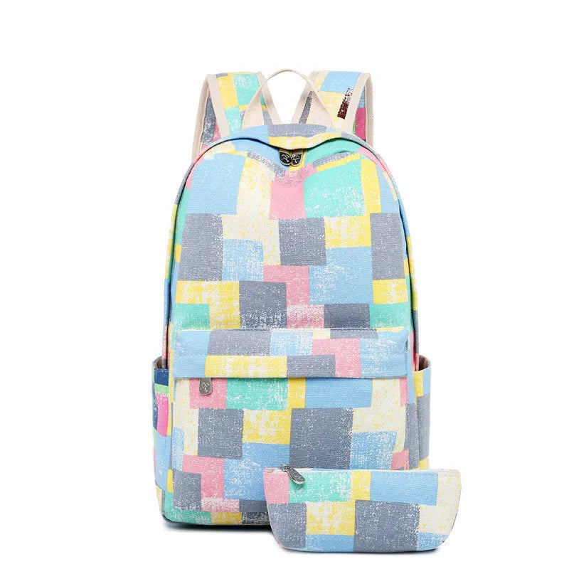 Canvas Student Girl School Backpacks Teenager Girls Leisure Knapsacks