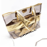 Women Beach Bag Set PVC Transparent Shoulder Bag with Purse