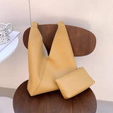 2-Piece Set Soft Leather Shoulder Bags for Women