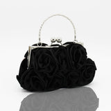 Flower Evening Tote Bag Mini Single Hasp Wristlets Women Leather Handbags