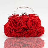 Flower Evening Tote Bag Mini Single Hasp Wristlets Women Leather Handbags