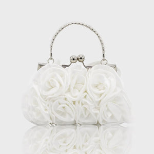Flower Evening Tote Bag Mini Single Hasp Wristlets Women Leather Handbags