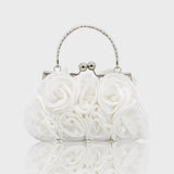 Flower Evening Tote Bag Mini Single Hasp Wristlets Women Leather Handbags