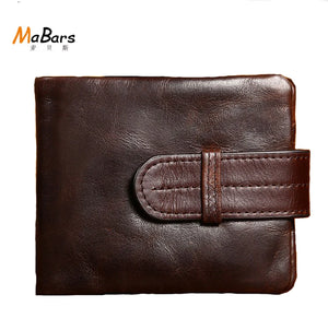 Vintage Cow Leather Men Wallets Male Carteira
