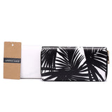 Women's Leaves Marble Printed Wallet Leather Long Purse Zipper Clutch