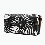 Women's Leaves Marble Printed Wallet Leather Long Purse Zipper Clutch