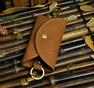 Men Leather Vintage Brown Waistcoat Key Case Holder