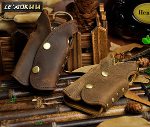 Men Leather Vintage Brown Waistcoat Key Case Holder