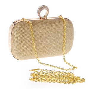 Mini Flap Pu Clutches Three Chains Bag Hand Ru