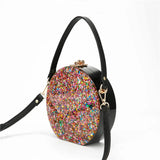Solid Acrylic Round Box Clutch Shoulder Bag