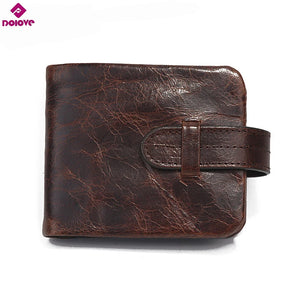 Men's Retro Crazy Wallet Folding Buckle High Oil Wax Leather Wallet