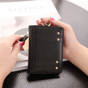 Women Leather Zipper Wallet Lady Portable Multifunction