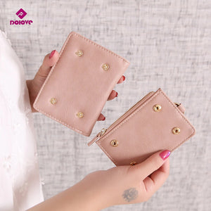 Women Leather Zipper Wallet Lady Portable Multifunction