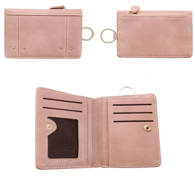 Women Leather Zipper Wallet Lady Portable Multifunction